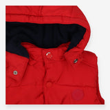 Puffer Gilet red hooded zipped