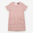 Pink wool dress with poodle pockets