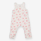 White floral dungarees