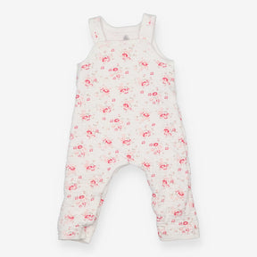 White floral dungarees