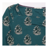 Green Pinecone Print Cowl Neck Jersey Top