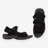 Black and red sandals