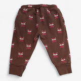 Joggers Brown Knee-patch with Red Foxes