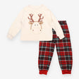 Pyjamas Fleece Reindeer Top with Tartan Bottoms