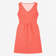 Red Scallop Print Sleeveless Jersey Dress