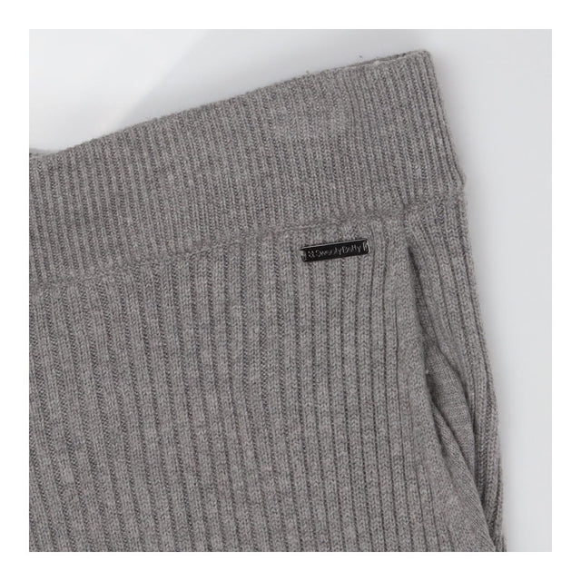 Trousers grey ribbed wide leg