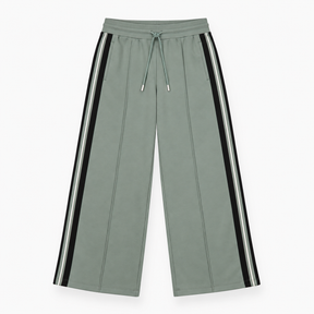 Wide Leg Trousers in Grey with Contrasting Side St