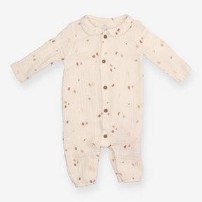 Romper cream leaves acorns  muslin