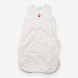 White sleeping bag with red stars and alien