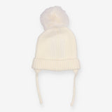 Knitted hat with pom-pom white