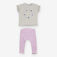 Grey t-shirt and lilac leggings Hip Hip Hooray