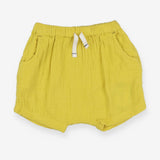 Shorts Yellow Muslin with White Drawstring