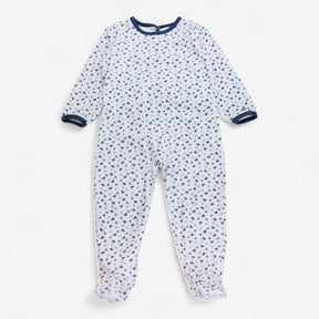 Sleepsuit white velour blue boats and anchors 