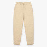 Linen Trousers Neutral Tapered Utility Style