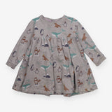 Dress Long Sleeved Grey Snowy Day Animals
