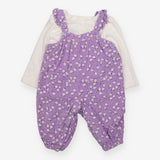 Outfit lilac cord flowers white LS pointelle tee