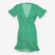 Green Short Wrap Dress – Olivia Tulip Print