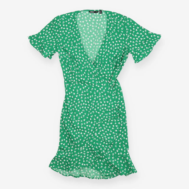 Green Short Wrap Dress – Olivia Tulip Print