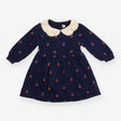 Sweater Dress Navy with Cherries Embroidered and C