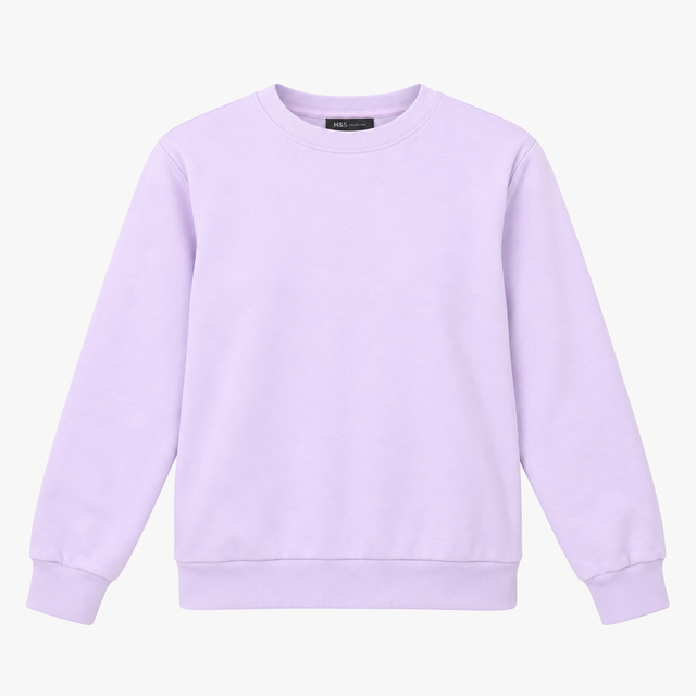 Light Lilac Crew Neck Long Sleeve Sweatshirt