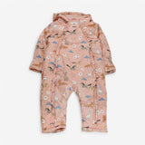Pramsuit pink frolicking animals 