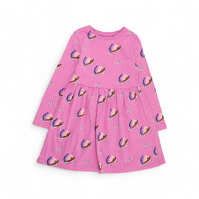 Pink hedgehogs on skates LS dress 