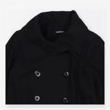 Black double breasted maternity coat