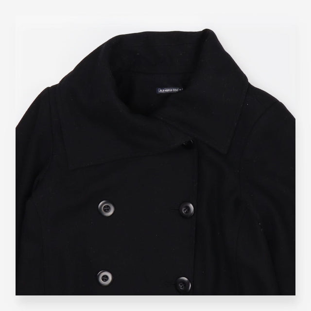 Black double breasted maternity coat