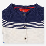 Cardigan Knit Blue and White Striped