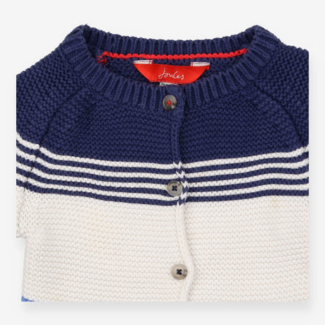 Cardigan Knit Blue and White Striped