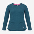 Jumper Teal Green Cotton Knit Pockets Long Sleeve