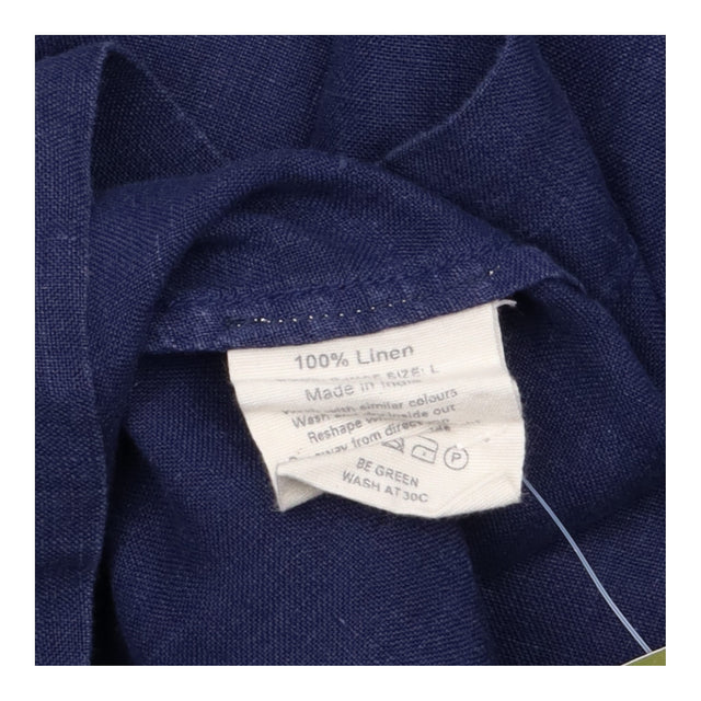Blue Relaxed Linen Tunic Top