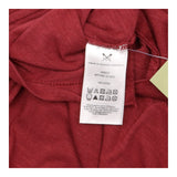 Long Sleeve Top Crew Neck Plain Burgundy Berry