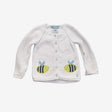 Bee White Button up Cardigan