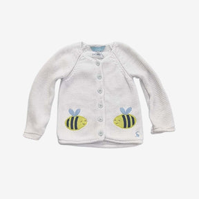 Bee White Button up Cardigan