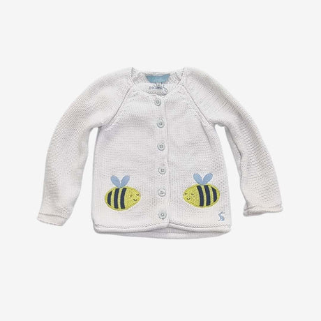 Bee White Button up Cardigan