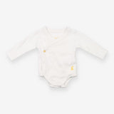 Bodysuit white  LS yellow hare popper