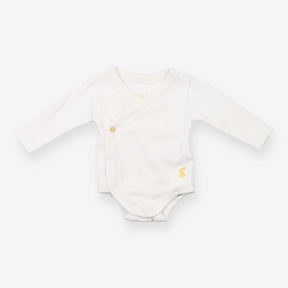 Bodysuit white  LS yellow hare popper