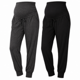 Black and Charcoal Over Bump Maternity Lounge Trou