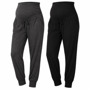 Black and Charcoal Over Bump Maternity Lounge Trou