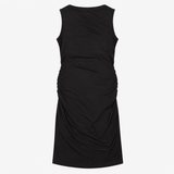 Midi Dress Black Layered Bodice Stretch Maternity