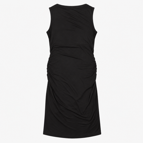 Midi Dress Black Layered Bodice Stretch Maternity