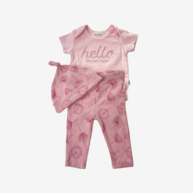 Rabbit + Bear Pink Hello Bodysuit and leggings