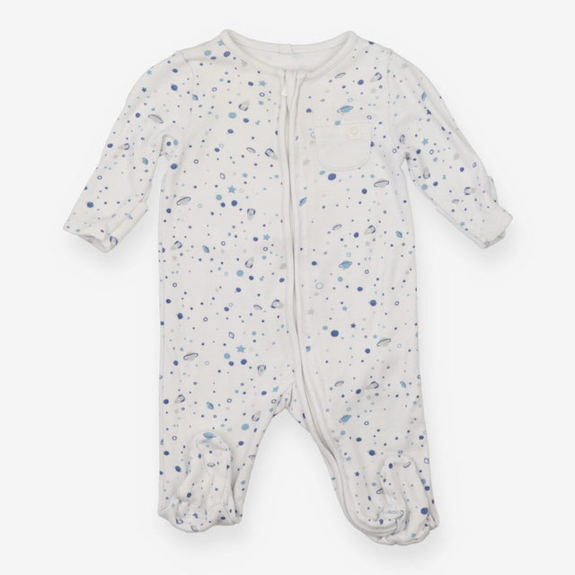 Zipped Sleepsuit White Blue Space 