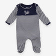 Sleepsuit navy blue white stripe Bebe