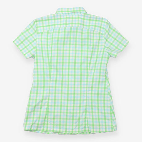 Shirt Green Blue Gingham Short Sleeve Outdoor
