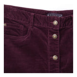 Dark Grape Corduroy Button-Through Mini Skirt
