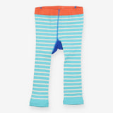Knit Leggings Turquoise Stripe and Spotted Dino