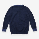 Blue knit highland cow sweater