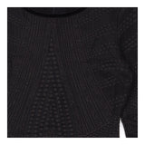 Black Textured Long Sleeve Bodycon Dress